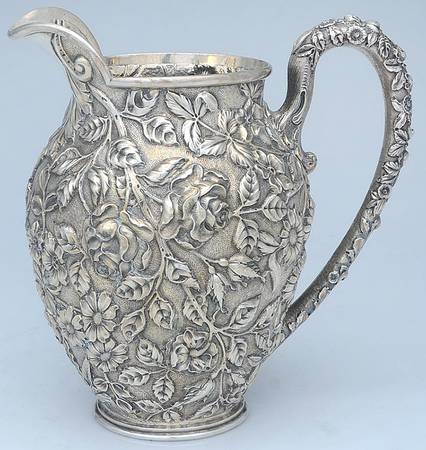 Repousse-Full Chased-Hand Chased 64 Oz Water Pitcher