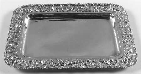 Repousse-Full-Hand Chased (925-1000) Sterling Demitasse Tray