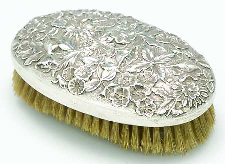 Repousse-Full Chased-Hand Chased Military Brush