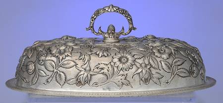 Repousse-Full Chased-Hand Chased Lid for 10" Oval Double Vegetable