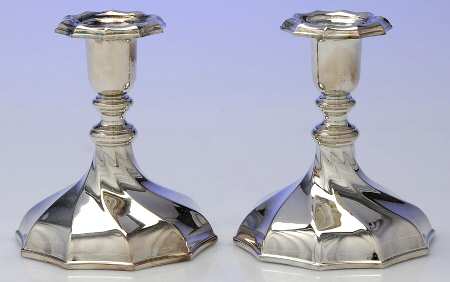 Keswick (Silverplate, Hollowware) Pair of 4" Candlesticks
