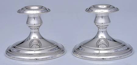 106 (Sterling, Hollowware) Pair of Weighted Console Candleholders