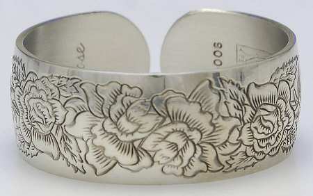 Flower of the Month (Pewter, Hollowware) Cuff Bracelet