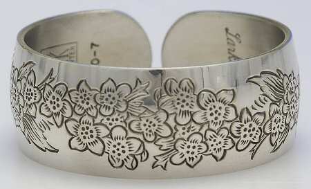 Flower of the Month (Pewter, Hollowware) Cuff Bracelet
