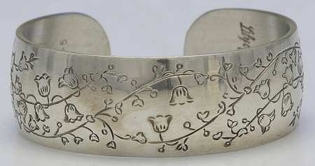 Flower of the Month (Pewter, Hollowware) Cuff Bracelet