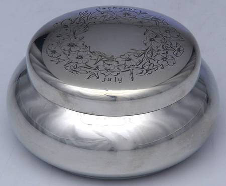Flower of the Month (Pewter, Hollowware) Covered Box