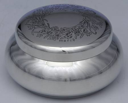 Flower of the Month (Pewter, Hollowware) Covered Box
