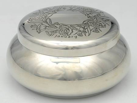 Flower of the Month (Pewter, Hollowware) Covered Box