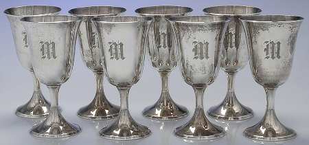 0801 (Sterling, Hollowware) Water Goblet - Set of 8