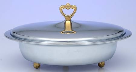 Aluminum Hollowware 3 Qt Round Covered Casserole W/Liner