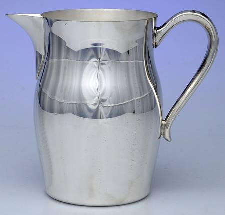 Silverplate Hollowware Plated Water Pitcher with Ice Lip