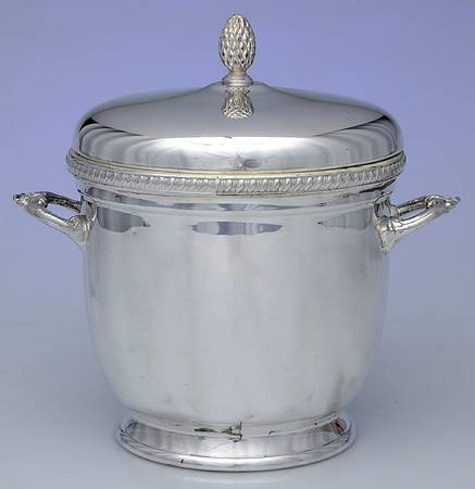 Silverplate Hollowware Ice Bucket & Glass Liner