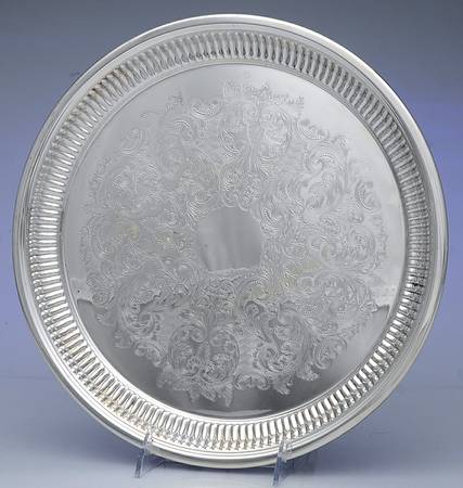 Silverplate Hollowware 12" Round Tray