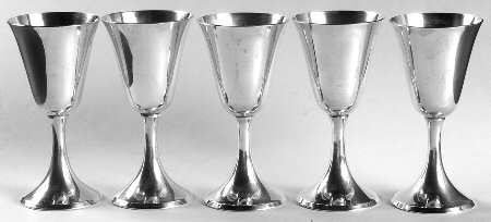 0801 (Sterling, Hollowware) Wine Goblet - Set of 5