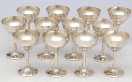 165c (Sterling, Hollowware) Liquor Cocktail (Set of 12)