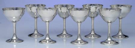 165c (Sterling, Hollowware) (Set of 8) Sterling Liquor Cocktail