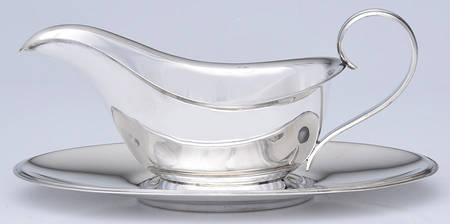 51 (Sterling, Hollowware) Gravy Boat & Underplate