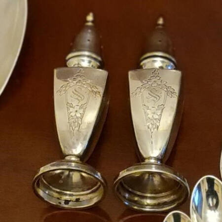 Lady Claire (Sterling, Hollowware) Salt and Pepper Set