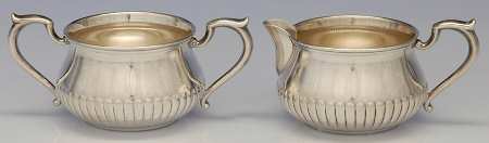 72A (Sterling, Hollowware) Mini Sterling Creamer and Open Sugar