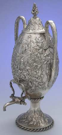 Repousse-Full Chased-Landscape Coffee Urn