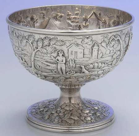 Repousse-Full Chased-Landscape Waste Bowl