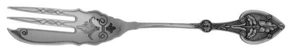 Leaf & Berry (Coin) Pickle Fork Old Style Sterling with Bright Cut