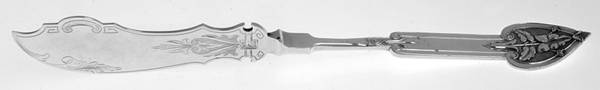Leaf & Berry (Coin) Flat Twisted Handle Master Butter Knife Bright Cut