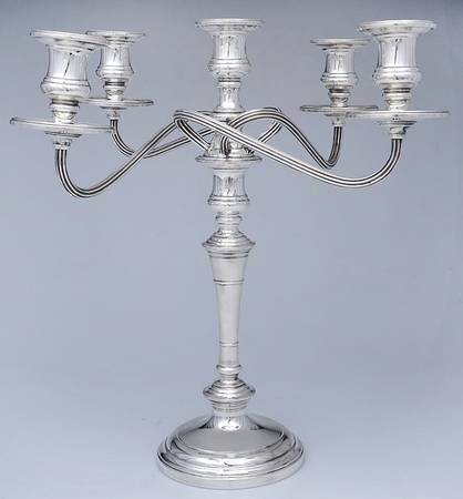 49 (Sterling, Hollowware) Weighted 5 Light Candelabra