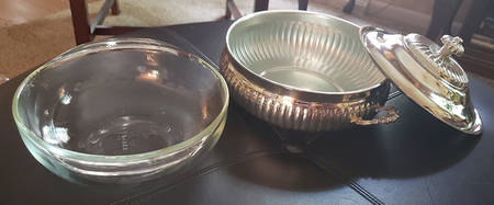 Queen Anne (Silverplate, Hollowwa Plated Round Covered Casserole with Glass
