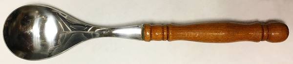 Old Homestead (Stainless) Salad Serving Spoon, Wood Handle, Stainless Bowl
