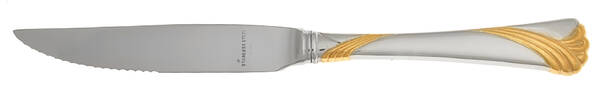Kelly Gold (Stainless, Gold Accent) Steak Knife Individual Hollow, Serrate HC