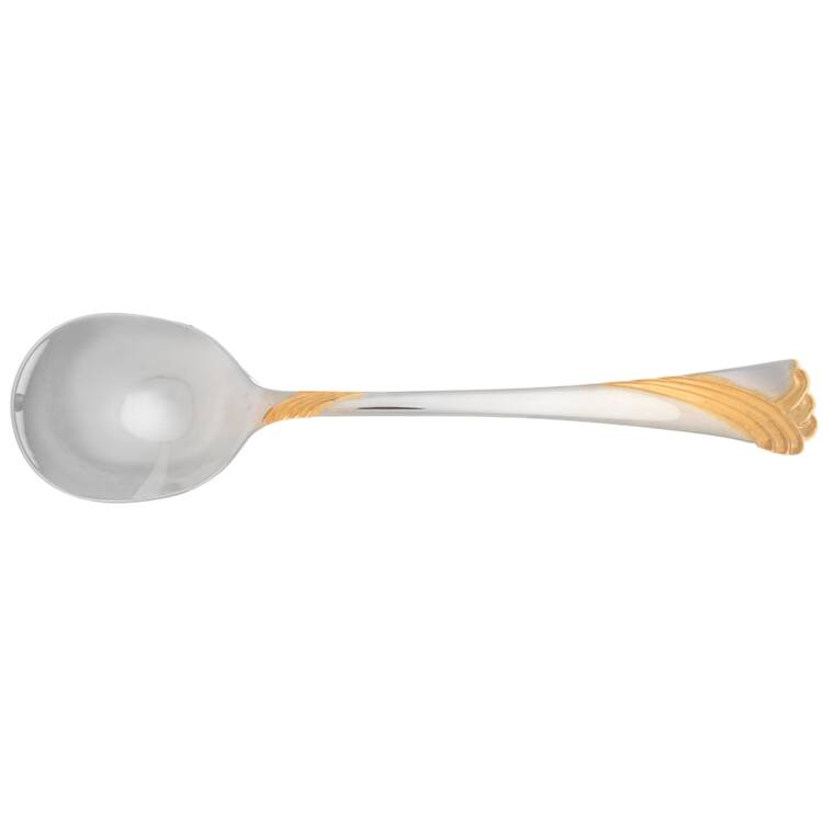 Kelly Gold (Stainless, Gold Accent) Round Bowl Soup Spoon (Cream Soup) HC