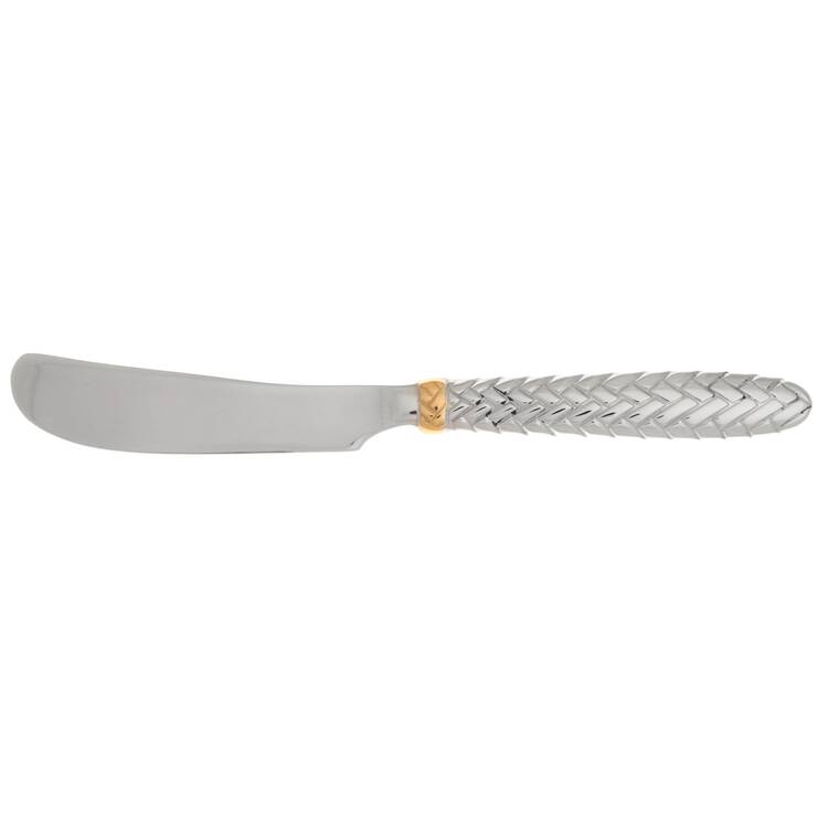 Golden Equestrian Braid (Stainless, Gold Accent) Butter Spreader Hollow Hdl-Paddle/Stainless Blade