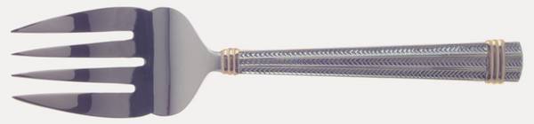 Golden Wainwright (Stainless, Gold Accent) Large Solid Cold Meat Serving Fork