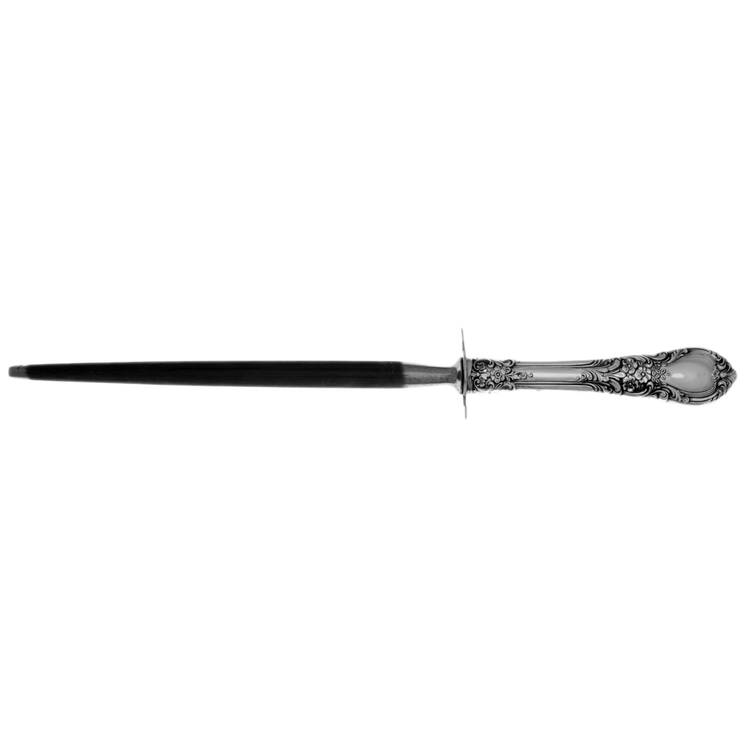 American Victorian (Sterling, 1941, No Monos) Large Knife Sharpener-Steel Rod w/Sterling Guard