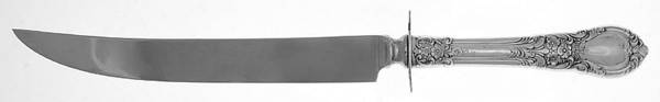 American Victorian (Sterling, 1941, No Monos) Large Carving/Roast Knife StnlBl w/Sterling Guard