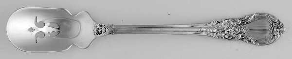 American Victorian (Sterling, 1941, No Monos) Short Handled Olive Spoon with Pierced Bowl