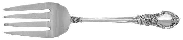 American Victorian (Sterling, 1941, No Monos) Small Solid Cold Meat Serving Fork by Lunt Silver