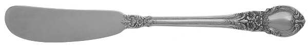 American Victorian (Sterling, 1941, No Monos) Flat Handle Butter Spreader by Lunt Silver