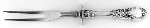 American Victorian (Sterling, 1941, No Monos) Large Stainless-Prong Roast Carving Fork