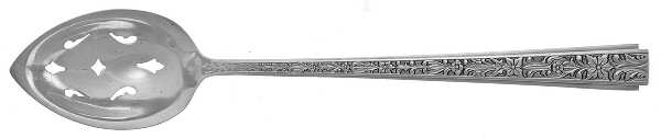 Chased Classic (Sterling, 1936) Pierced Bowl Short Handle Olive Spoon