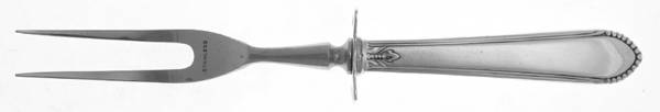 Coronet (Sterling, 1932) Small Steak Carving Fork with Stainless Prongs