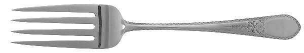 Early American-Engraved (Sterling, 1926) Large Solid Cold Meat Serving Fork