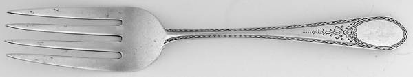 Early American-Engraved (Sterling, 1926) Small Solid Cold Meat Serving Fork