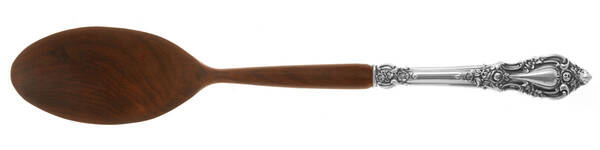 Eloquence (Sterling, 1953) Salad Serving Spoon with Wooden Bowl HC