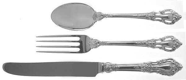 Eloquence (Sterling, 1953) 3-Piece Youth Set (Knife, Fork & 5 O'Clock Spoon)