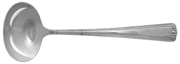 Embassy Scroll (Sterling, 1981, no monograms) Solid Gravy Ladle by Lunt Silver