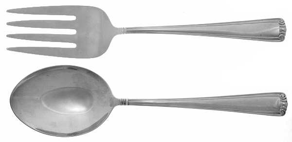 Embassy Scroll (Sterling, 1981, no monograms) (2 Pc) Solid Salad Set