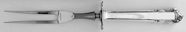 English Shell (Sterling, 1937) Large Stainless-Prong Roast Carving Fork