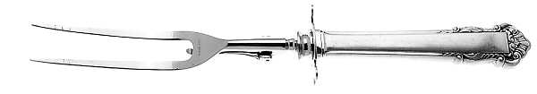 English Shell (Sterling, 1937) Large Stainless-Prong Roast Carving Fork